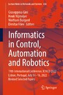 Informatics in Control, Automation and Robotics - 19th International Conference, ICINCO 2022 Lisbon, Portugal, July 14-16, 2022 Revised Selected Papers